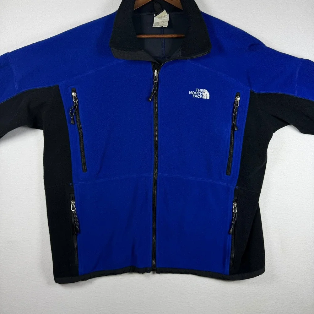 The North Face Vintage Windstopper Jacket Mens XL Blue Black Full Zip Gore-Tex